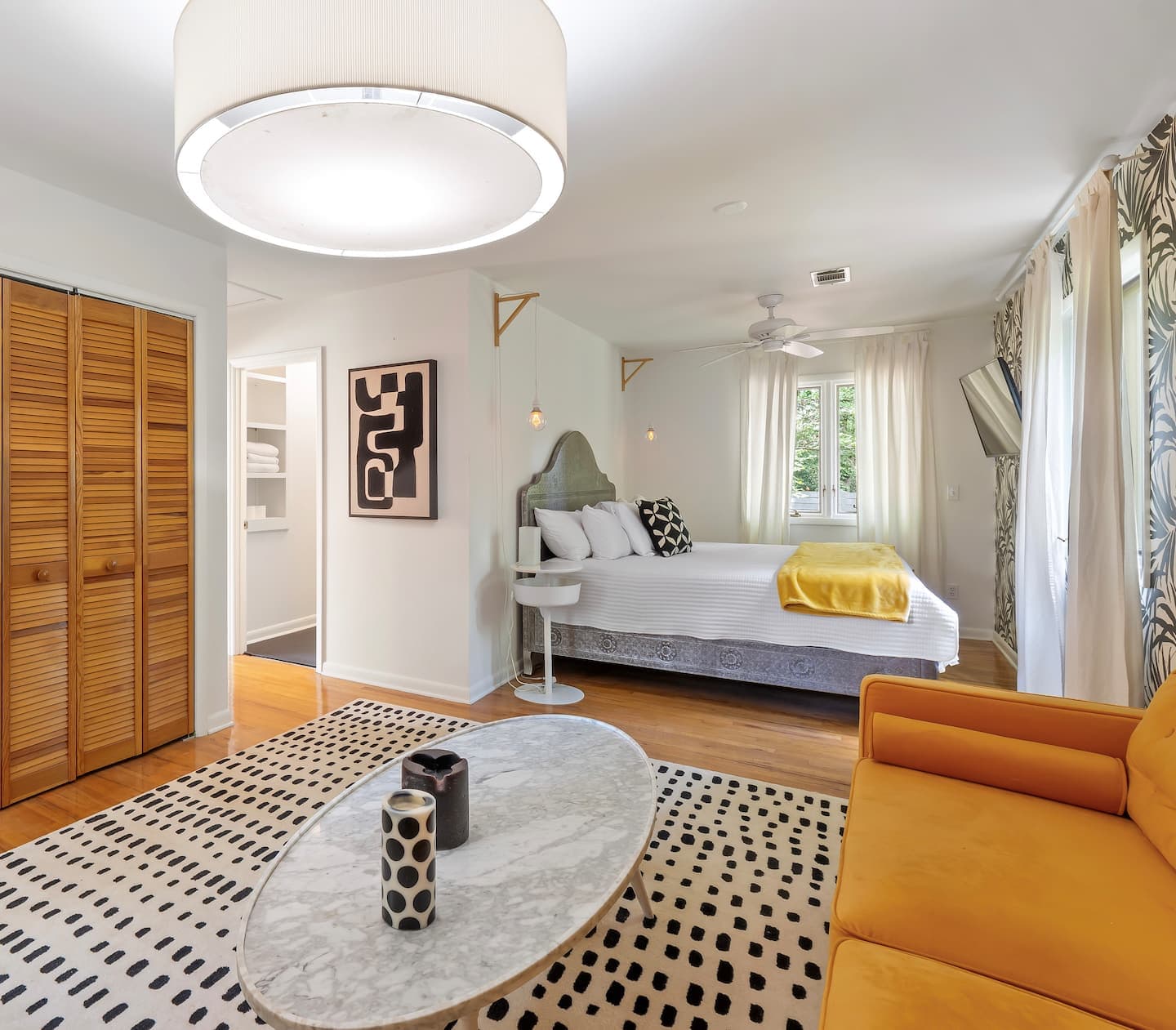 Primary bedroom with king bed